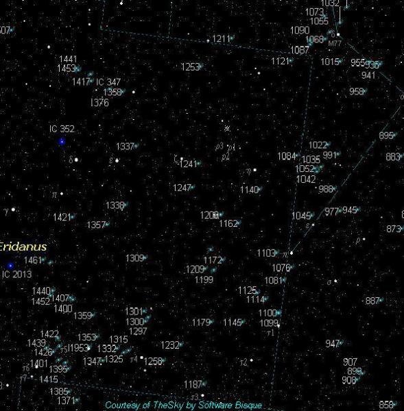 Galaxies in Eridanus (star chart)