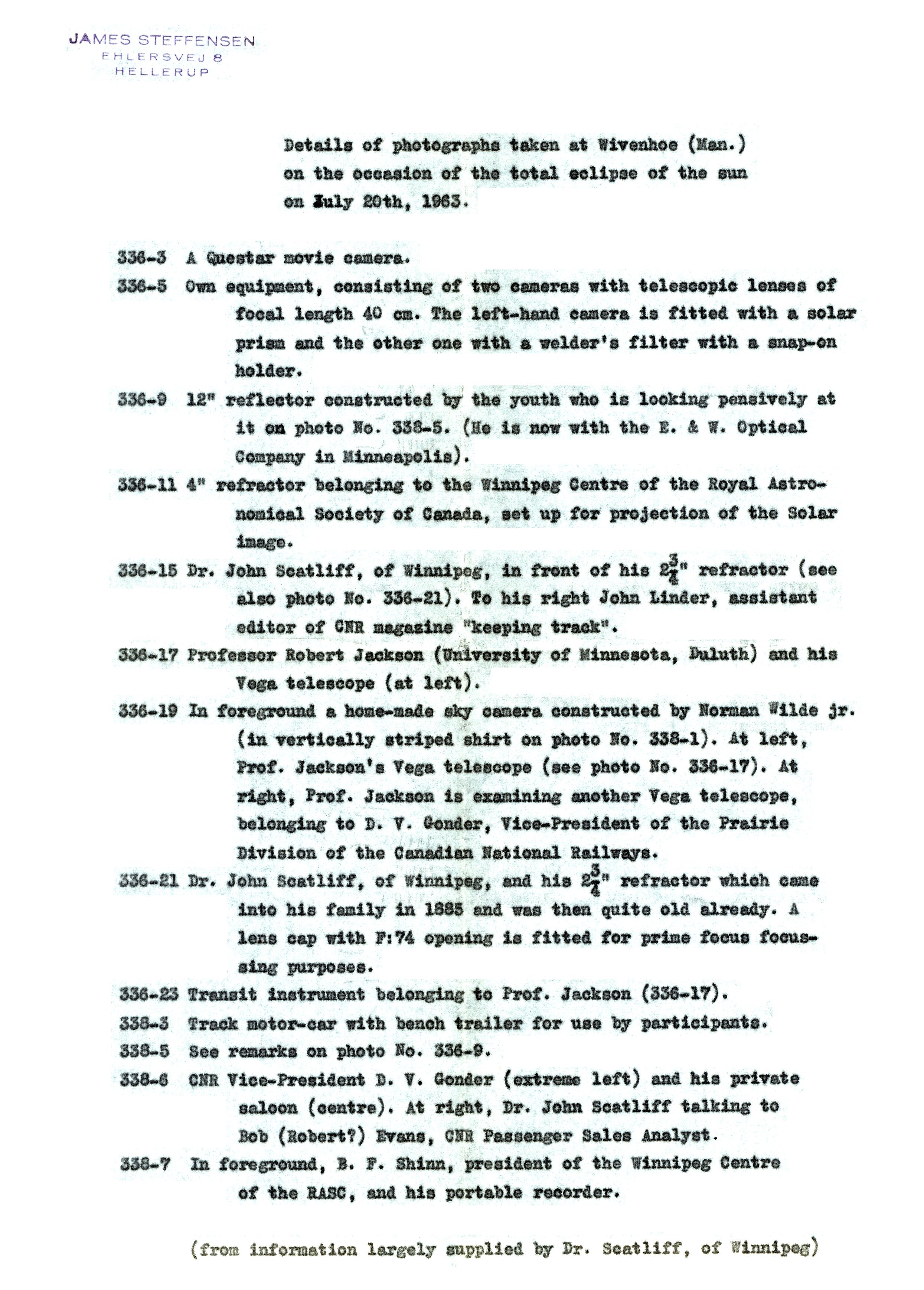 Steffensen Letter Steffensen Letter