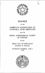 RASC-AAVSO Joint Dinner 1 June 1940
