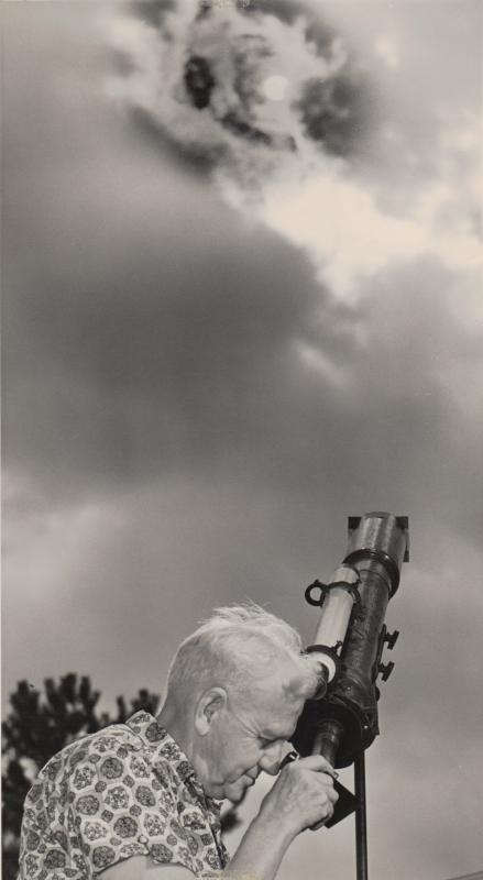 Dan Bawtenheimer observes a solar eclipse.