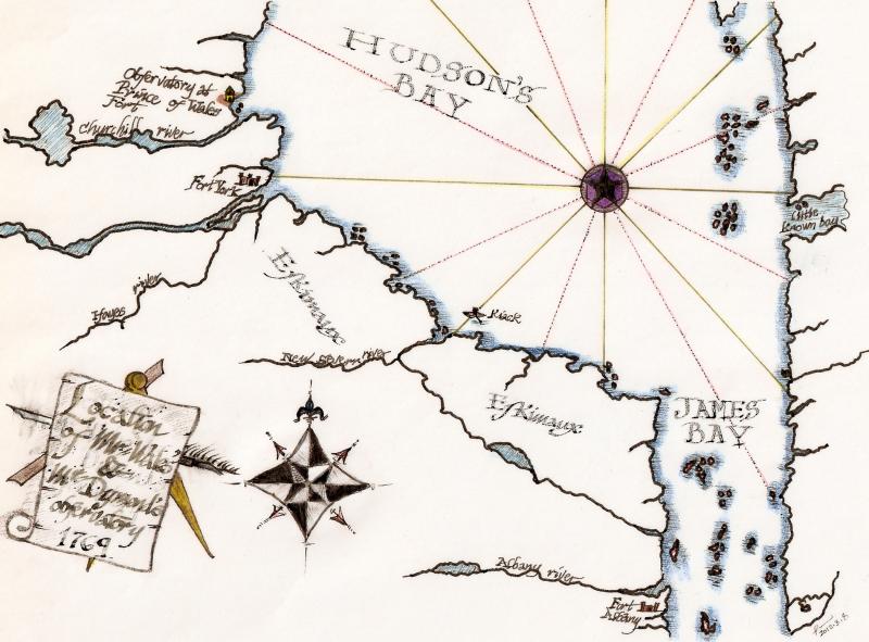 Map Showing Wales&#039; &amp; Dymond&#039;s 1769 Transit Station