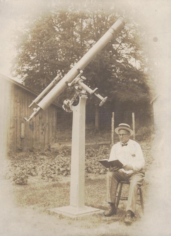 Rev. D.B. Marsh and his Telescope