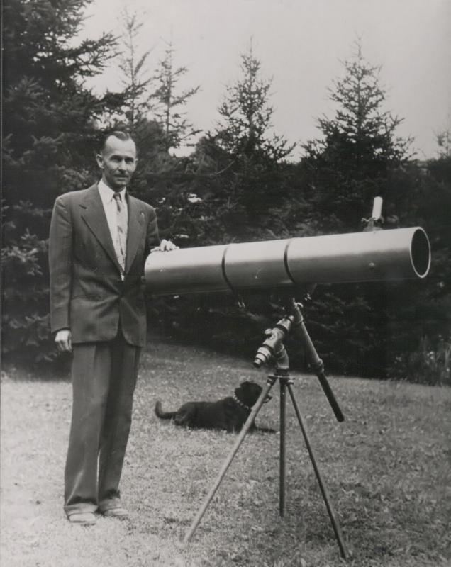 W.A. Warren and telescope